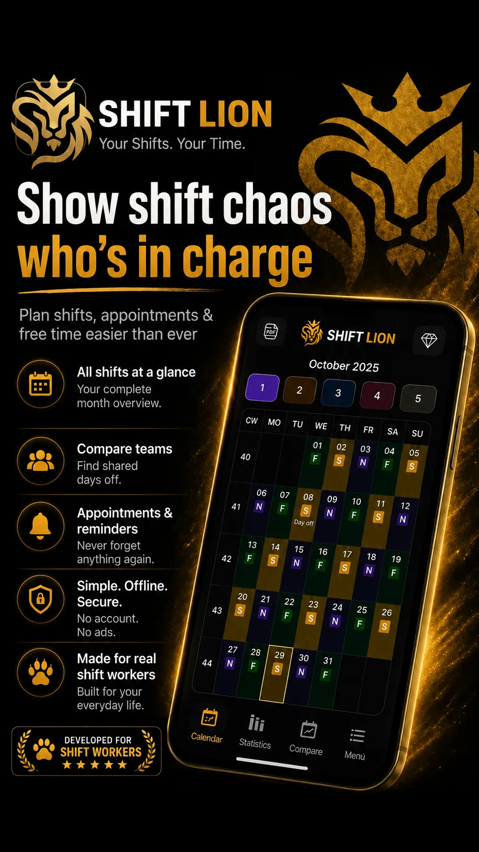 Shift Lion calendar