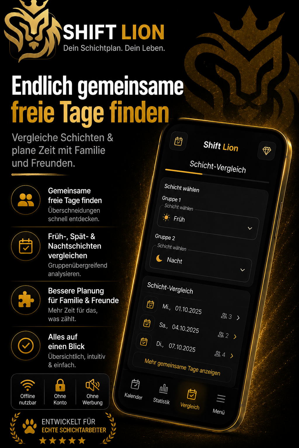 Shift Lion Schichtvergleich
