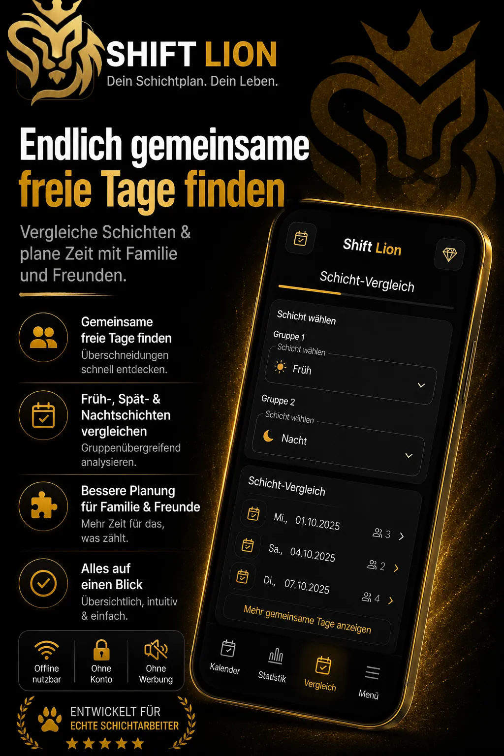 Shift Lion Schichtvergleich